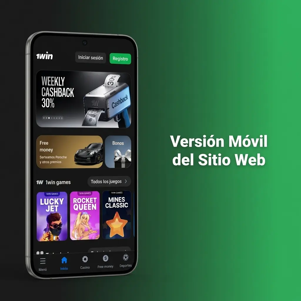 Versión móvil de 1win Uruguay en navegador con acceso a apuestas, casino y pagos locales sin descargar app