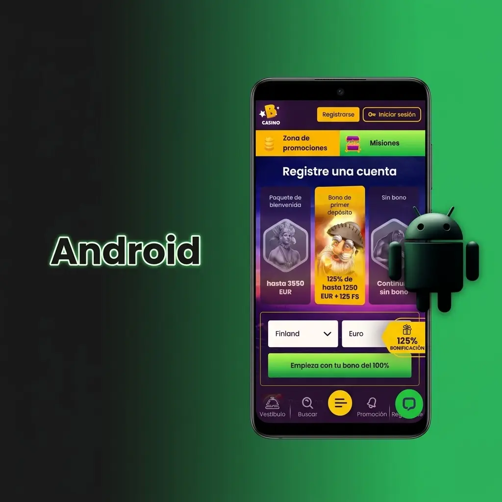 Ícono de Bizzo Casino en pantalla de inicio de Android con Chrome, acceso directo PWA sin instalar APK