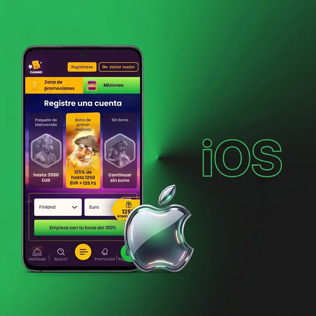 Ícono de iOS con instrucciones para instalar la PWA de Bizzo Casino en iPhone o iPad con Safari
