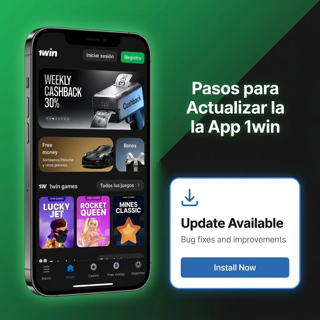 Pasos para actualizar la app 1win en Android e iOS: descarga APK o perfil actualizado para mayor seguridad y funciones