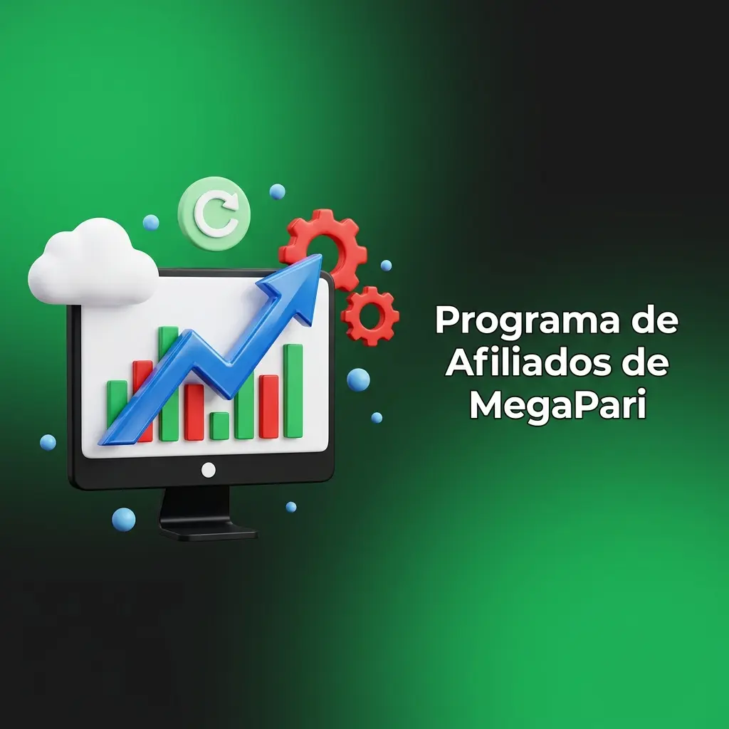 Panel de afiliados MegaPari Partners con estadísticas en tiempo real de comisiones, clics y depósitos
