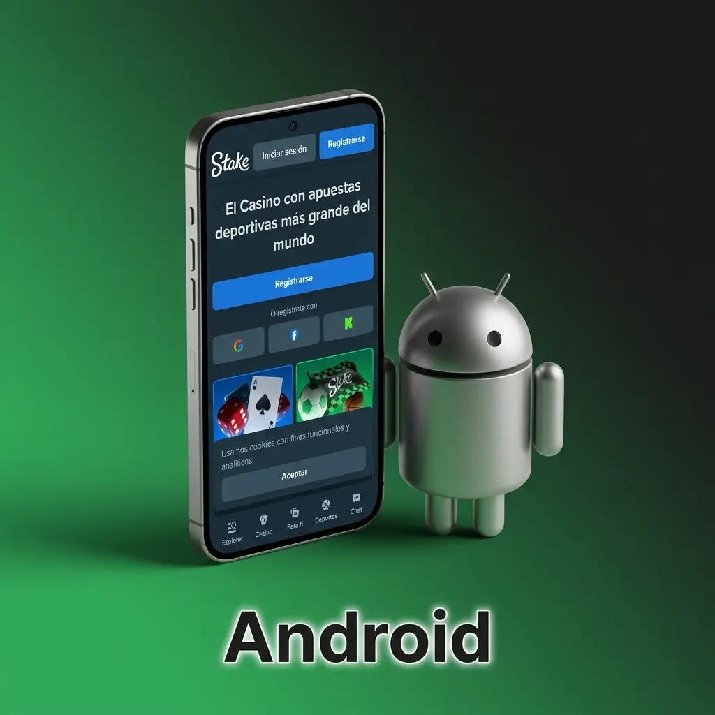 Descarga de la app Stake APK para Android, compatible con versión 5.0 o superior en smartphones de Uruguay