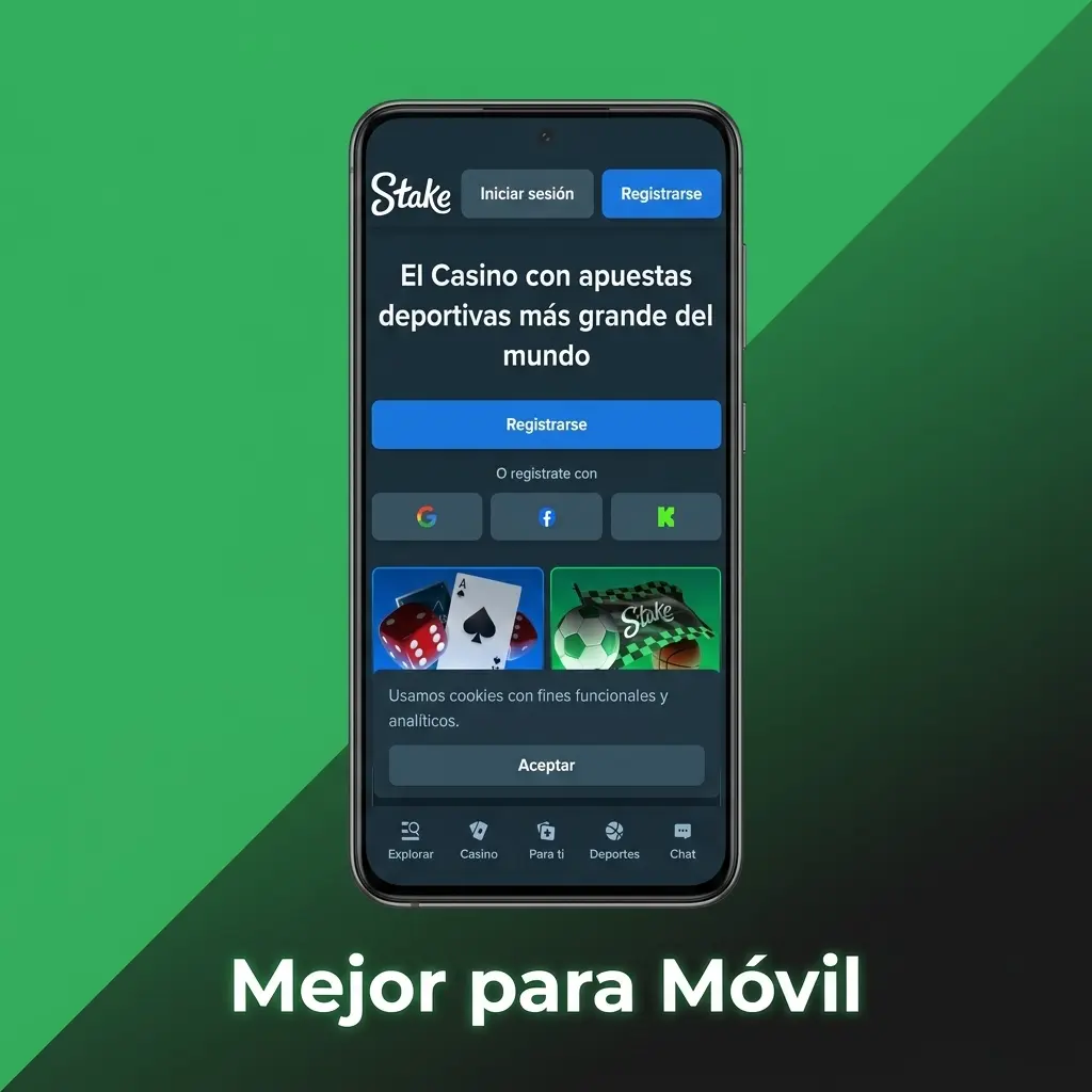 Sitio de apuestas Stake optimizado para móviles en Uruguay, carga rápida en 4G de Antel y Claro