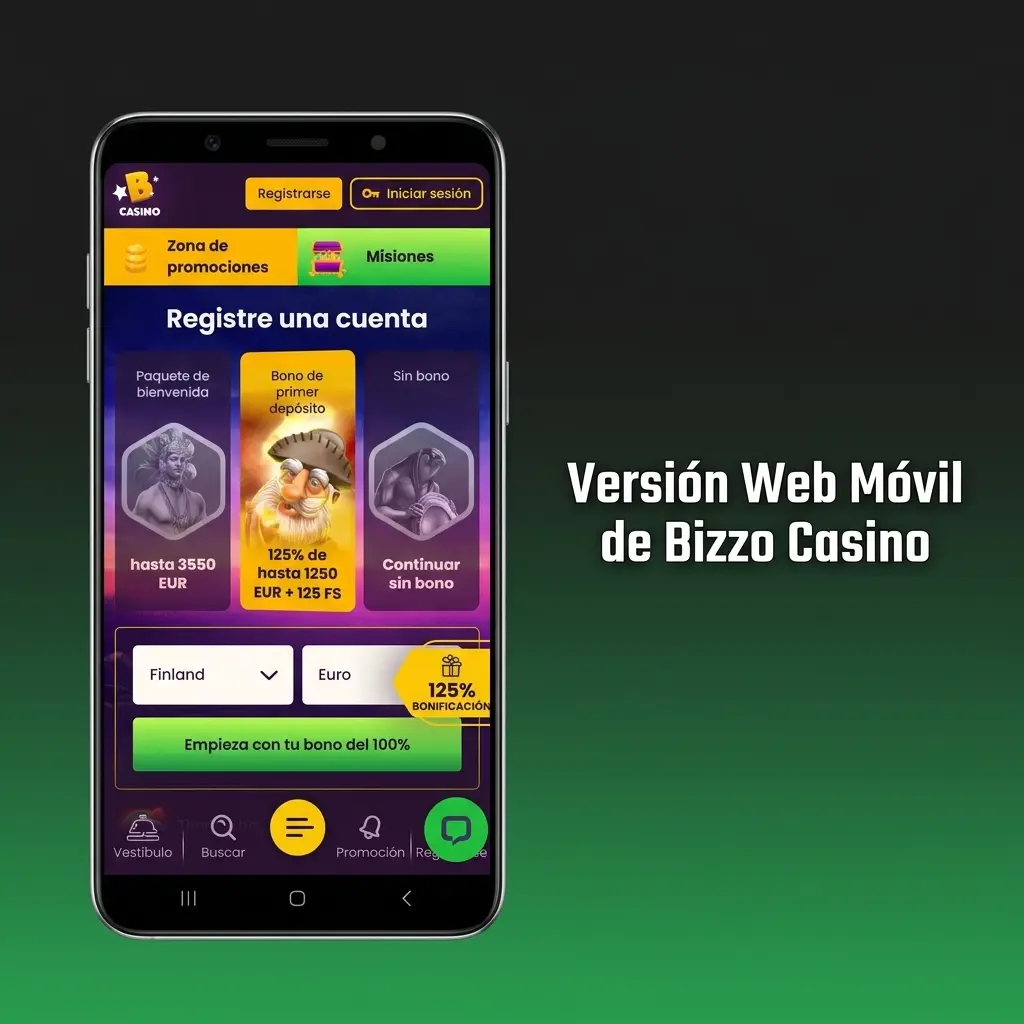 Versión web móvil de Bizzo Casino comparada con la app nativa en velocidad, notificaciones y acceso